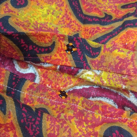 Vintage 70s Handmade Pillow Shams Set of 3 Orange Red Swirl Tassel Standard Size - Picture 16 of 16